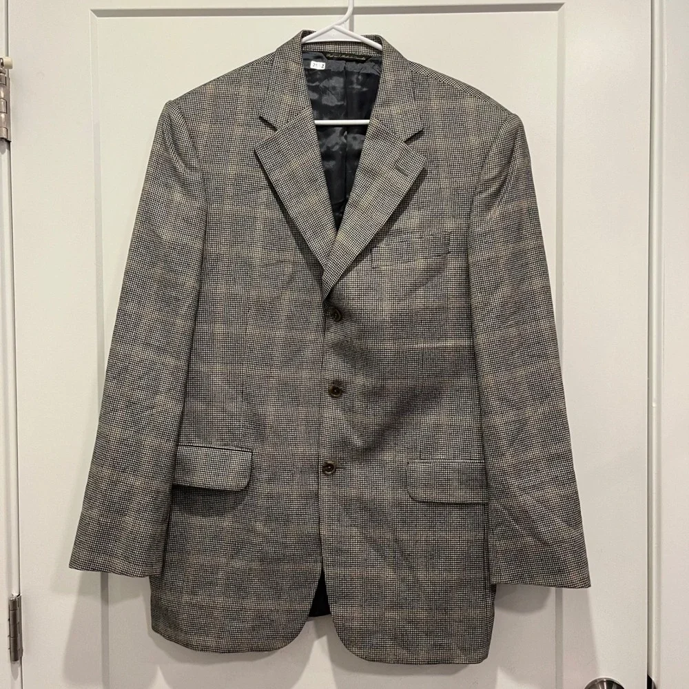 Tessuto Uomo Loro Piana Cashmere Silk Blazer 42R Houndstooth Sport Coat Canada